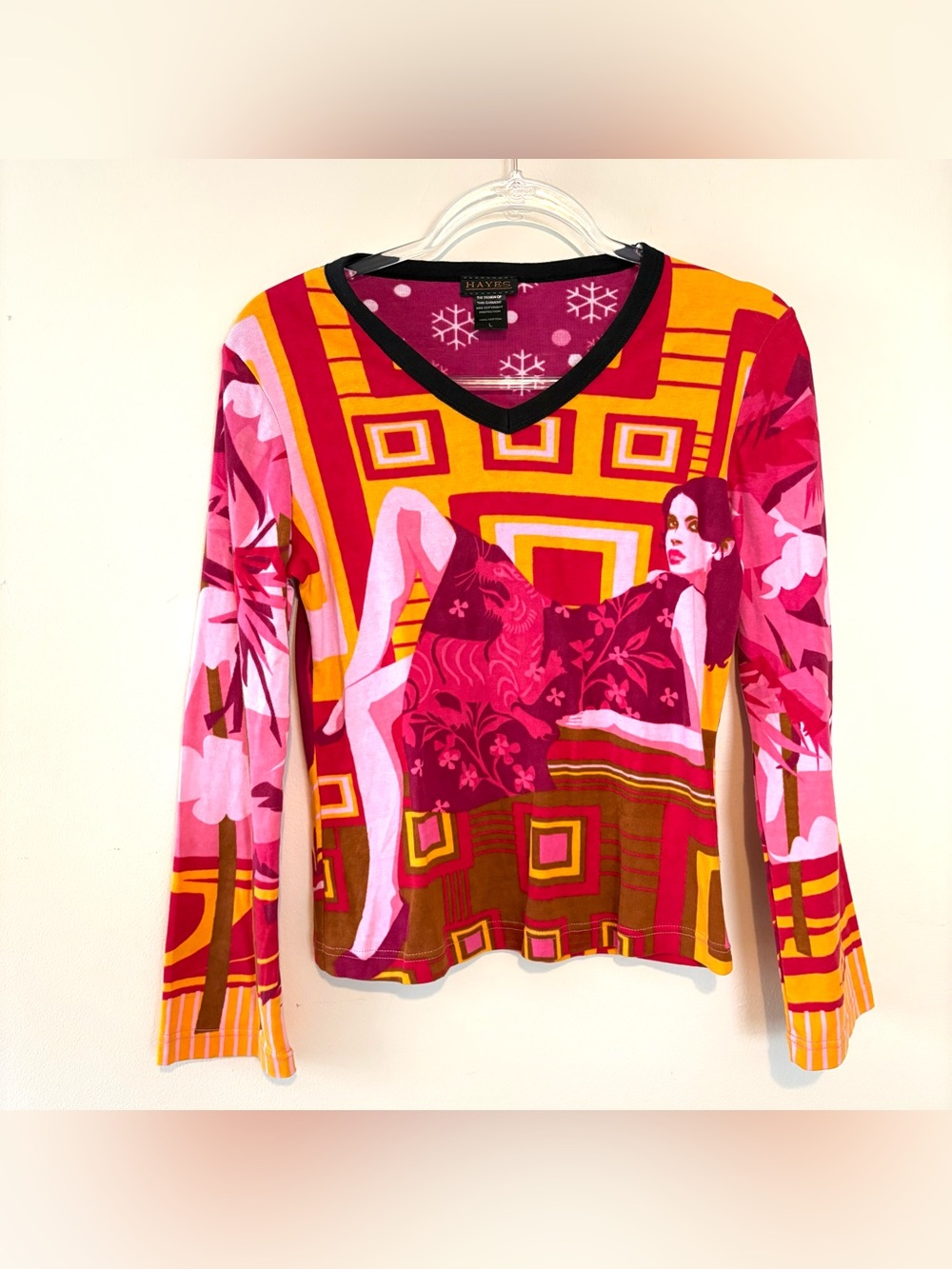 Vintage Y2K  Hayes Custo Barcelona long sleeve graphic tee shirt